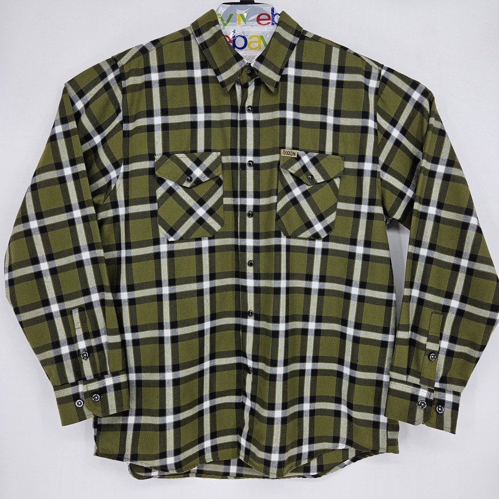 DIXXON The 556 Olive Green Plaid Button-Down Shirt